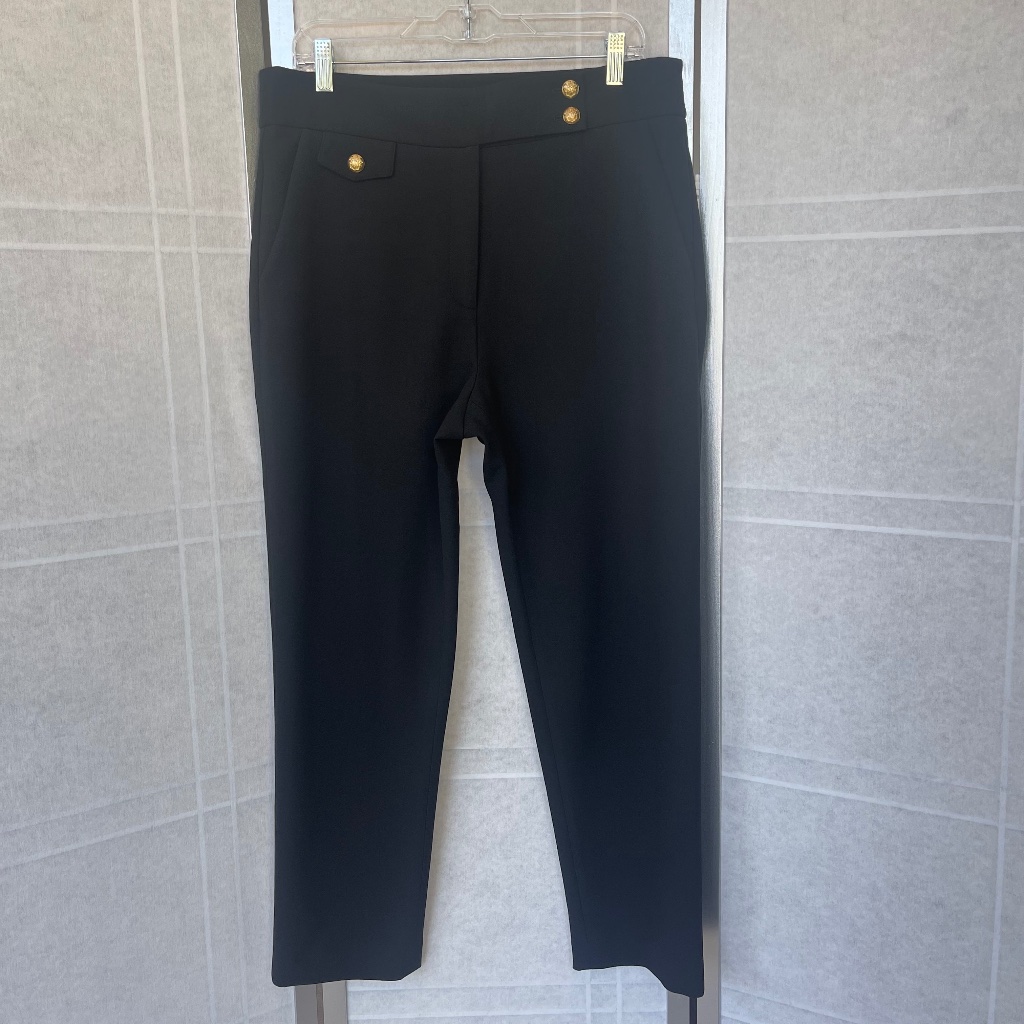 Veronica Beard Black/Gold Renzo Pants Sz 10